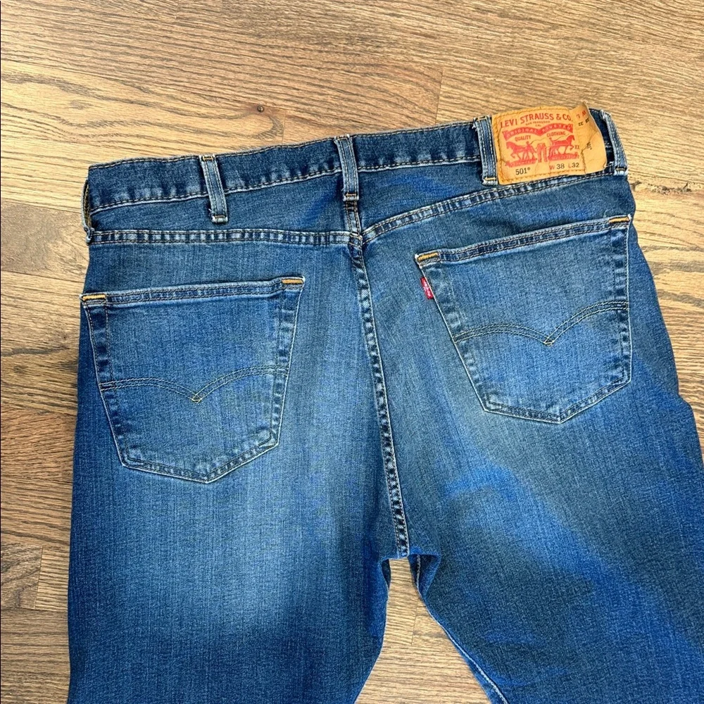 501 Levi's Men's Blue Straight-Leg Denim Jeans W38 L32
